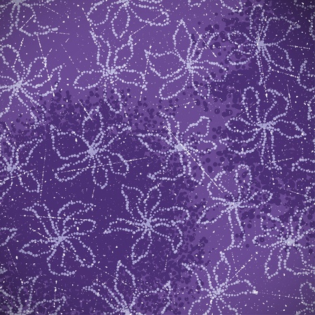 Violet grunge background with flowers  のイラスト素材
