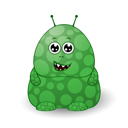 Green cute monster  