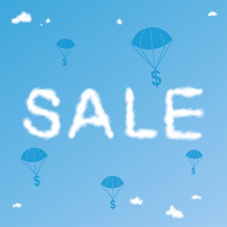 Sale cloudy background  Vector illustrationのイラスト素材