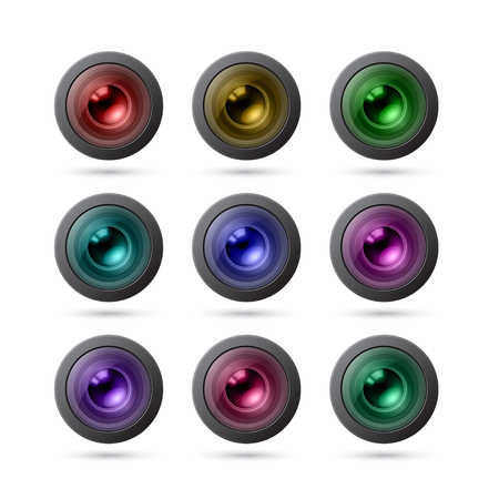 Camera photo lens icons. Vector setのイラスト素材
