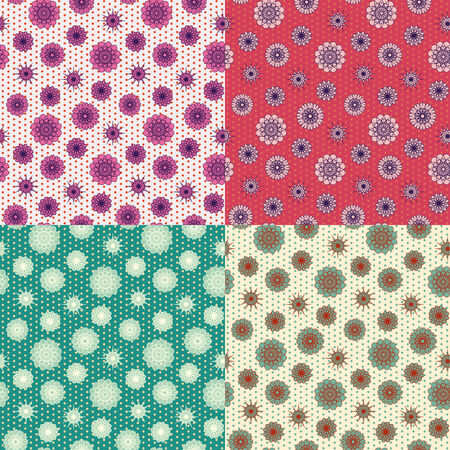 Seamless pattern with floral ornament. Vector illustration.のイラスト素材
