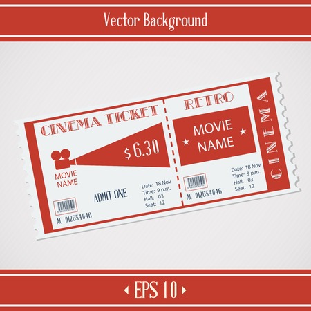 Red retro cinema ticket promo backgroundのイラスト素材