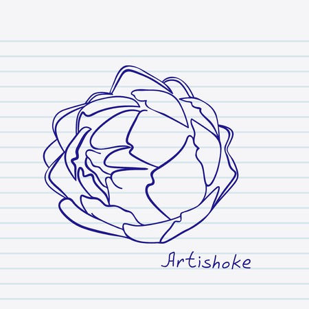 Hand drawn artichoke doodle  Vector sketchnote designのイラスト素材