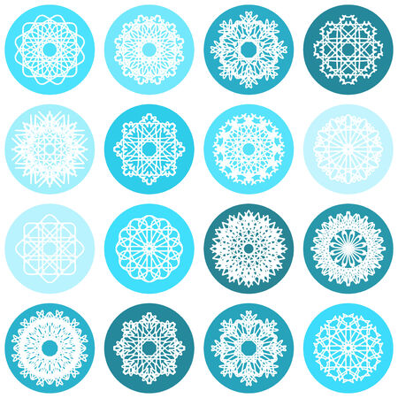 Color round east ornament set spirographsのイラスト素材
