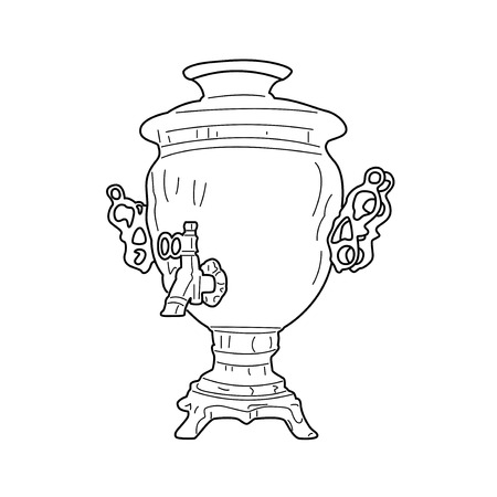 Illustration of Russian samovar  skethnote designのイラスト素材