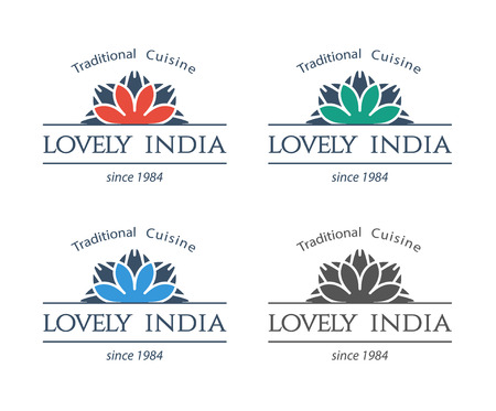 Asian food logo template. Vector ethnic ornamental design for restaurants and cafes.のイラスト素材