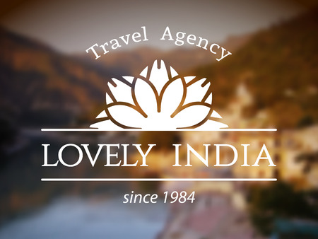 Lovely India logo template. Vector ethnic ornamental design for travel agency.のイラスト素材