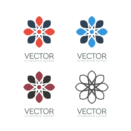 Geometric logo template set. Vector ornamental symbolsのイラスト素材