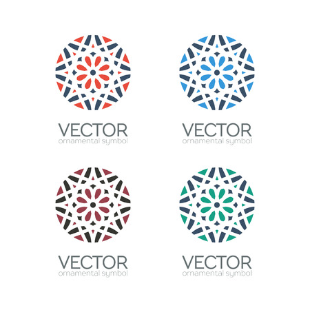 Geometric icon template set. Vector ornamental symbolsのイラスト素材
