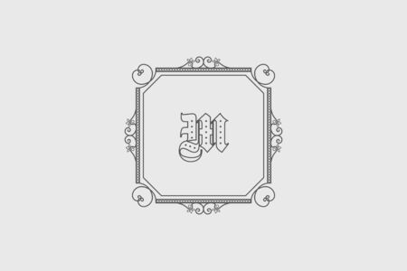 Vintage monogram. Vector frame for calligraphic luxury retro ornamental design.のイラスト素材