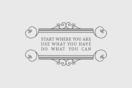 Vintage headline calligraphic decoration. Vector posters with ornamental borders and motivational quotesのイラスト素材