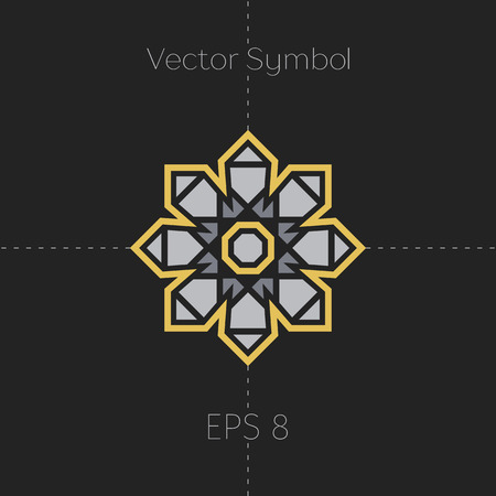 Ornamental logo template. Vector arabic geometric symbolのイラスト素材