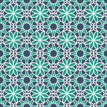 Seamless texture with arabic geometric ornament. Vector patternのイラスト素材