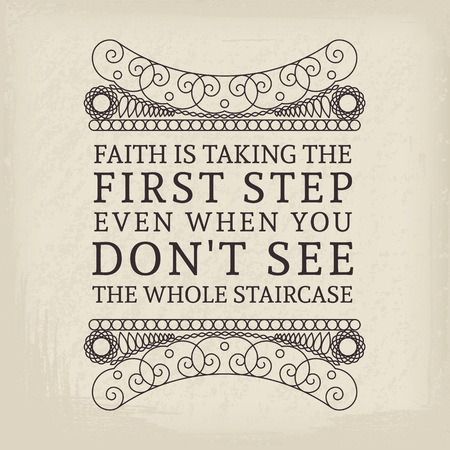 Vintage headline calligraphic decoration. Vector retro typographic label with ornamental borders and motivational quoteのイラスト素材