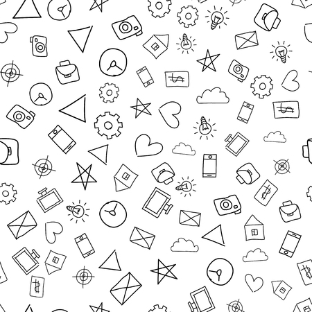 Doodle Seamless Patternのイラスト素材