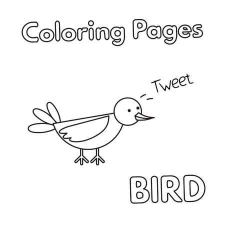 Cartoon Bird Coloring Bookのイラスト素材