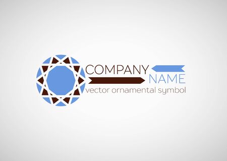 Ornamental logo template design. Vector geometric circular symbolのイラスト素材