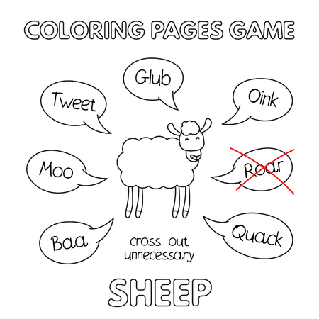 Cartoon Sheep Coloring Bookのイラスト素材