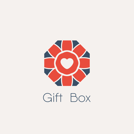 Gift box logo isolated on white illustration.のイラスト素材