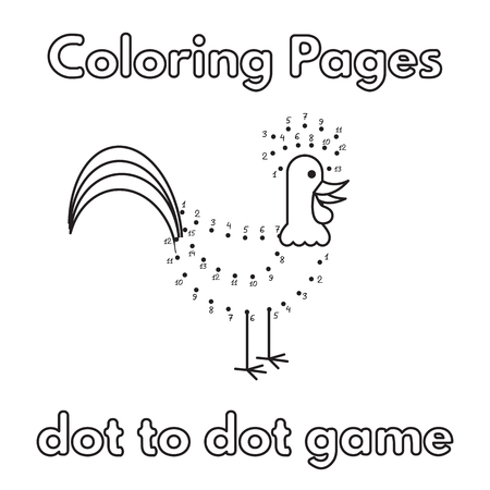 Cartoon Rooster Coloring Bookのイラスト素材