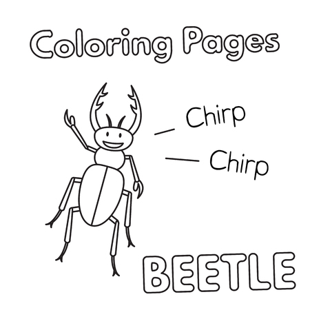 Cartoon Beetle Coloring Bookのイラスト素材