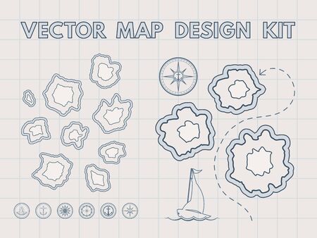 Vector Vintage Treasure Map Generatorのイラスト素材