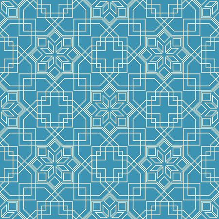Seamless texture with arabic geometric ornament. Vector linear pattern