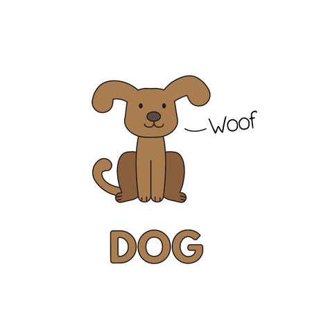 Cartoon Dog Flashcard for Childrenのイラスト素材