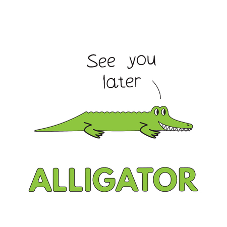 Cartoon Alligator Flashcard for Childrenのイラスト素材