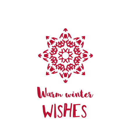 Christmas and New Year greeting card with red geometric ornamentのイラスト素材