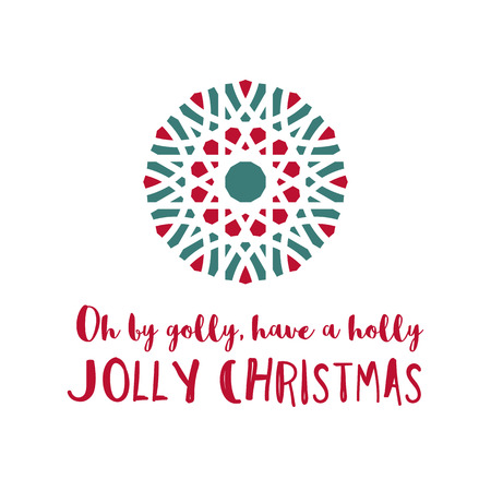 Christmas greeting card with geometric ornament and textのイラスト素材