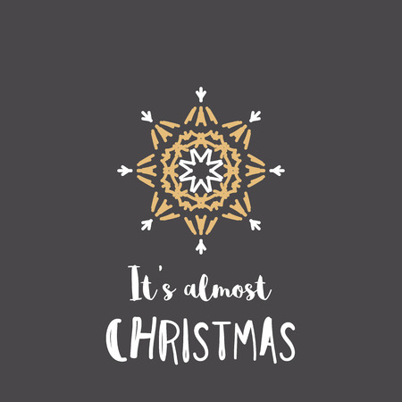 Christmas greeting card with geometric ornament and textのイラスト素材