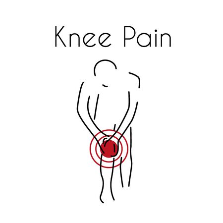 Vector Knee Pain Linear Iconのイラスト素材