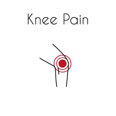 Vector Knee Pain Linear Iconのイラスト素材
