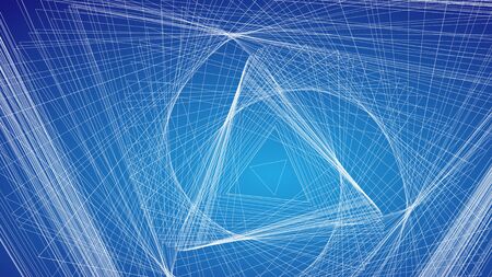 Blue abstract geometric linear background with triangle shapes. Vector editable illustration