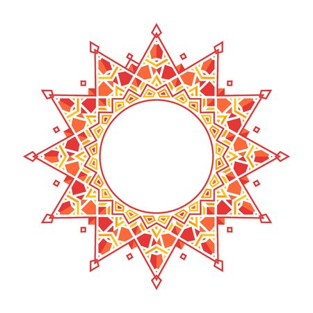 Vector Asian Tribal Circular Frameのイラスト素材
