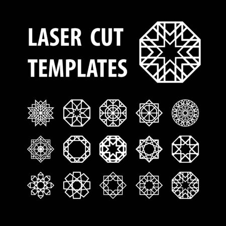 Geometric symbols for laser cutting and printingのイラスト素材