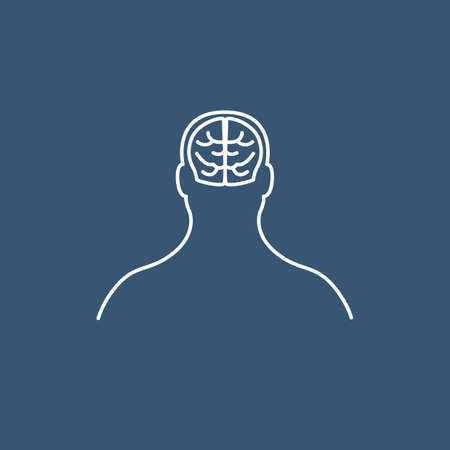Vector Human Brain Linear Icon