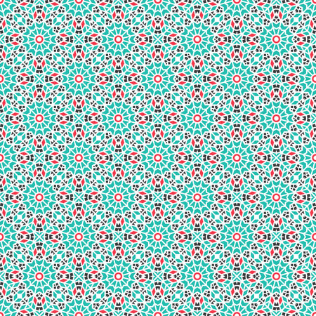Seamless texture with arabic geometric ornament. Vector asian mosaic pattern with alternating...