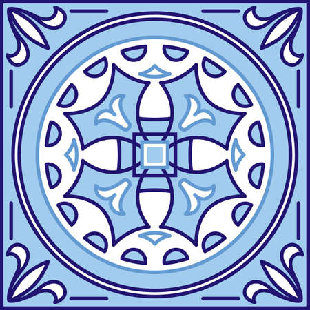 Square mosaic ornament. Geometric decorative pattern. Vector illustrationのイラスト素材