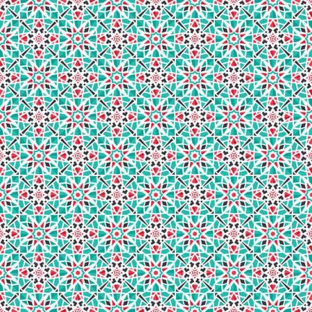 Seamless texture with arabic geometric ornament. Vector asian mosaic pattern with alternating...