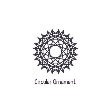 Mosaic arabic linear ornament. Vector geometric circular emblem for ornamental design or logosのイラスト素材