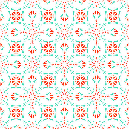 Seamless pattern with arabic geometric ornament. Vector colorful abstract oriental mosaic backgroundのイラスト素材