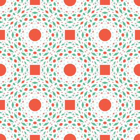 Seamless pattern with arabic geometric ornament. Vector colorful abstract oriental mosaic backgroundのイラスト素材