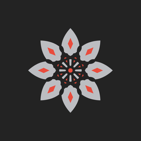 Arabic circular geometric symbol. Vector floral mosaic oriental ornamental logo templateのイラスト素材