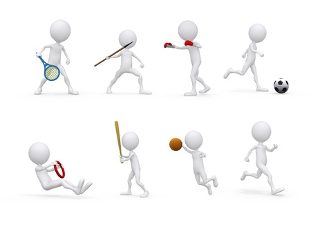 sports figure icon character set in different positions の写真素材