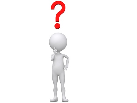 3d human with a red question mark, 3d illustration. の写真素材