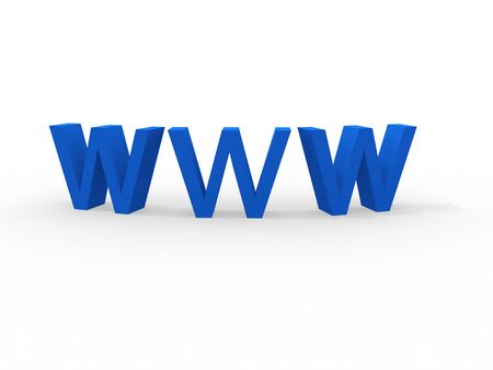 3d illustration of text 'www' の写真素材