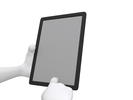 businessman working on Ipad - 3d illustration の写真素材