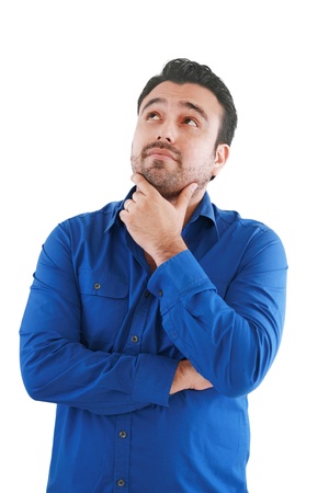 an handsome young man thinkingの写真素材